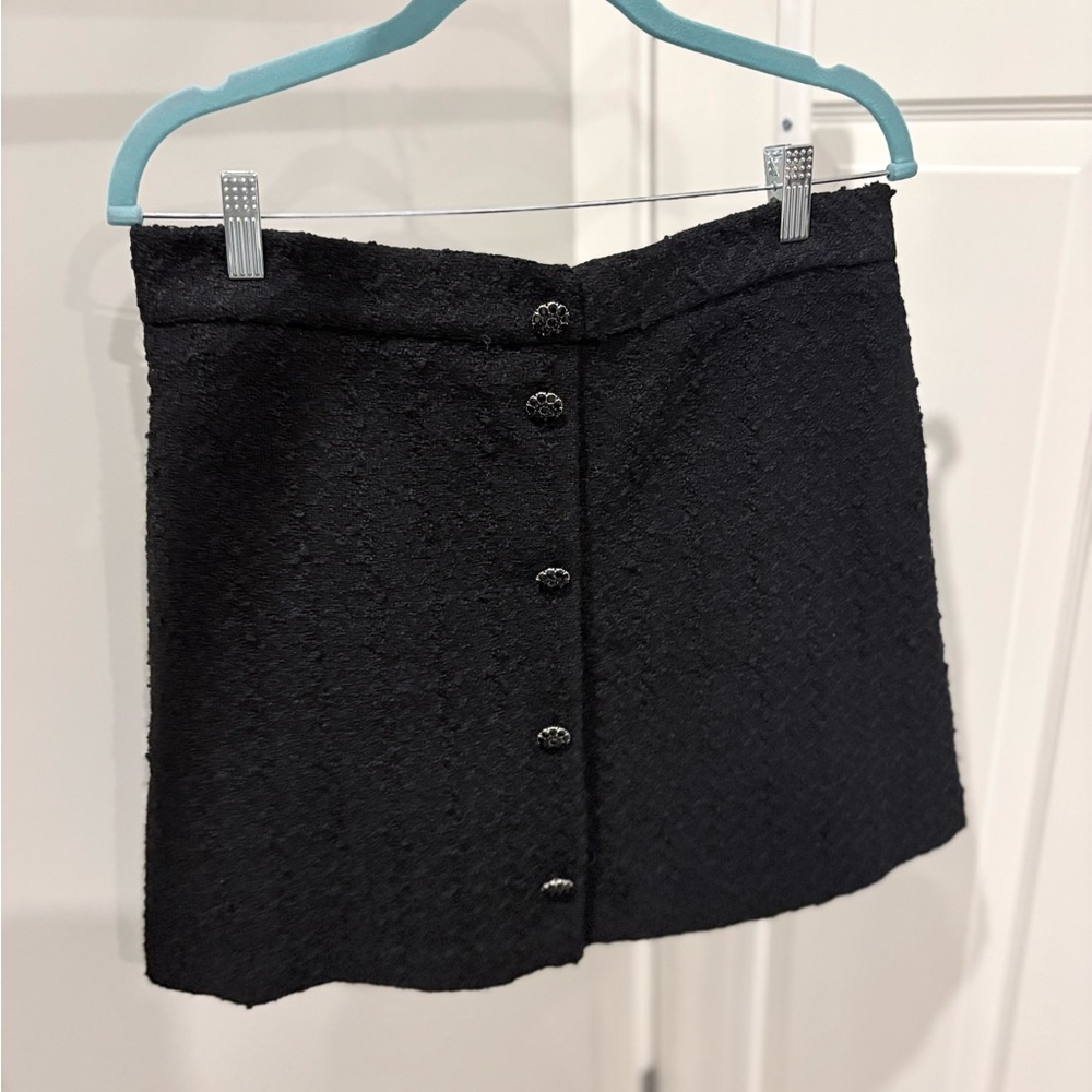 H&M Black Textured Mini Skirt